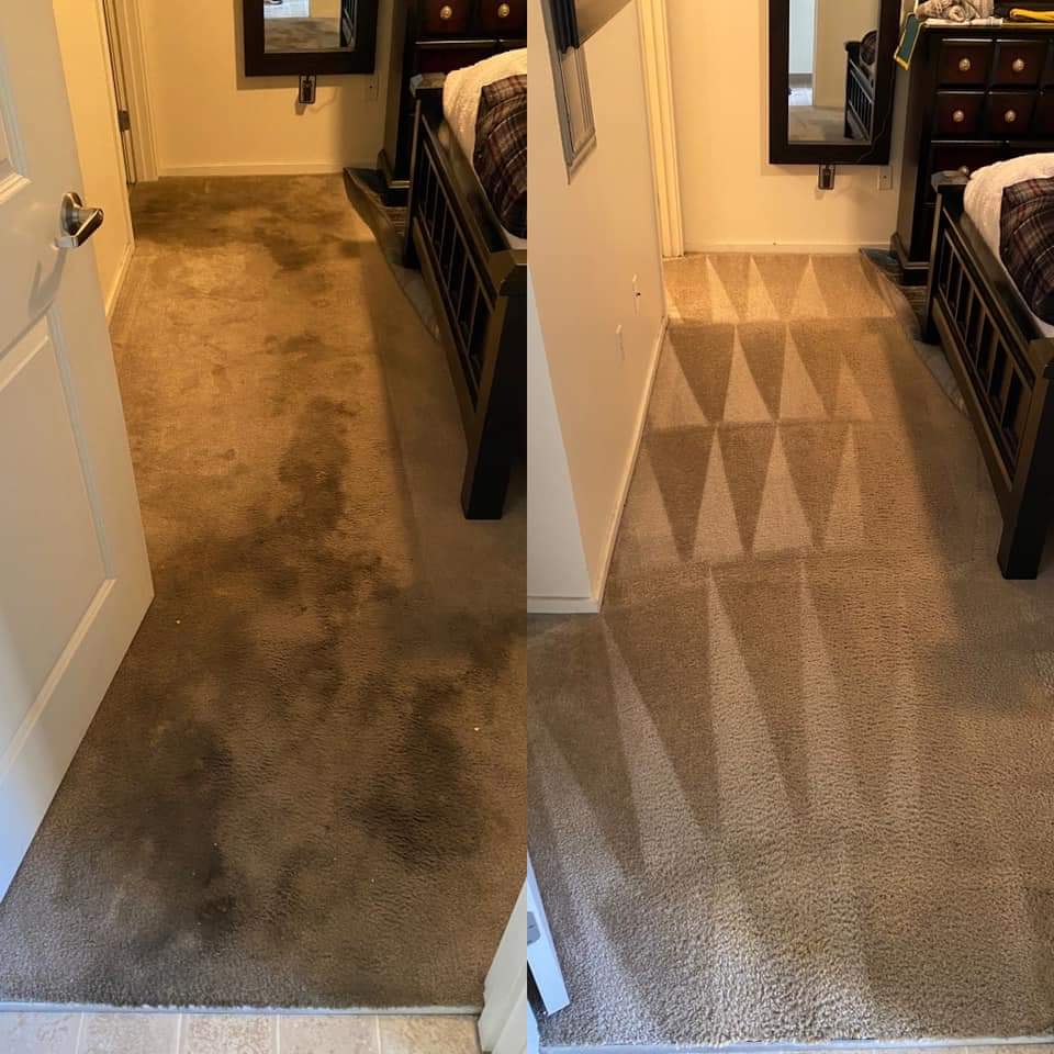 Carpet restoration before and after